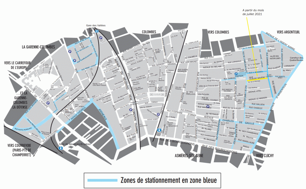 Plan des zones bleues - Bois-Colombes