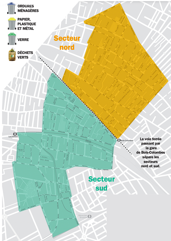 Plan des secteurs de collecte